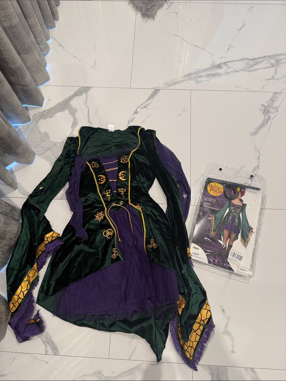 Disney Hocus Pocus Green and Purple Embroidered Velvet Costume
